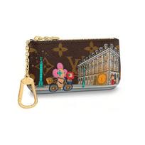 Louis Vuitton Christmas Limited Edition Monogram Graffiti Coated Canvas Key Pouch Coin Purse Women Pouches Brown M81639 Box(Basic Set+Box)