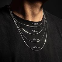 Punk Hip-hop 2MM Snake Link Chain 925 sterling silver Necklace for Men Women Silver Male Jewelry Gifts Cadenas Para Hombre 40cm