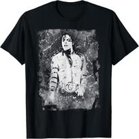 Michael Jackson Bad World Tour 1988 Black And White Splatter T-Shirt S juoda