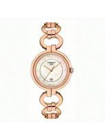 Tissot Flamingo serijos kvarcinis laikrodis su deimantais ir kalendoriumi, atsparus vandeniui, rožinio aukso spalvos, kasdienis elegantiškas moteriškas laikrodis, Šveicariškas laikrodis, T094.210.33.116.01 balta