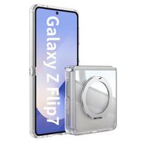 Luxury 360° Rotatable Holder Magnetic Clear Phone Case For Samsung Galaxy Z Flip 7 FE Z Flip7 Flip 6 Flip5 Metal Kickstand Cover Samsung Z Flip 7FE juoda