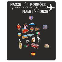 Magnetinė lenta magnetams iš kelionių Lipni sieninė matė 58x70