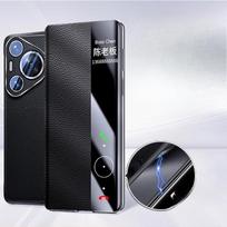 Huawei Pura70pro+ Phone Case Smart Flip Cover P70ultra All-inclusive Anti-drop Business Men's Leather Case Huawei Pura 70 Pro + gray