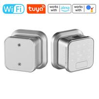„Tuya Wifi Intelligent Lock“ elektroninių durų pirštų atspaudų užraktas slaptažodžio užraktas kortelės užraktas mobiliojo telefono programėlė sidabras