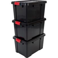 Plastikinių laikymo dėžių rinkinys su dangčiu, 3vnt, 50l (transportavimo defektas)