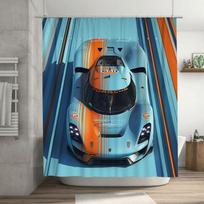 Stilinga ir ilgaamžė vandeniui atspari dušo užuolaida su automobilių tema vonios kambario dekoravimui - Ryškių spalvų ir dinamiško dizaino 90X180cm(35x70in) black
