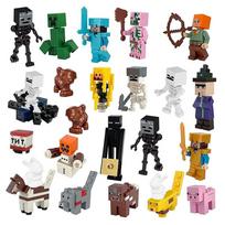 Chelfonds 25 Minecraft figūrėlių rinkinys, 4,5 cm aukščio, aukštos kokybės PVC, kolekciniai modeliai, žaidimo personažų statulėlės
