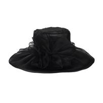 Women Sun Hat Organza Bowknot Decor Wide Brim UV Protection Hat Lightweight Breathable Foldable Tulle Hat Headwear raudona