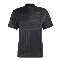 Adidas X Liverpool FC Specialūs marškinėliai 95 Trys juostelės Aukšta apykaklė Megztukas trumpomis rankovėmis Futbolo marškinėliai Vyriški viršutiniai drabužiai KA8108 M black