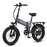 Maxturn Polaris Sulankstomas Suaugusiųjų Elektrinis Dviratis su 250W Varikliu 48V13Ah Baterija 20 colių Visureigio Padangos Puikiai Tinka Miesto Kelionėms ir Važiavimui Lauke pilka