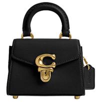 Coach Sammy 12 Metalinis logotipas Užsegimas raktu Nuimamas peties dirželis Odinė rankinė per petį Mini moteriška rankinė Juoda CR504-B4BK Basic Set (Bag+Dust Bag)