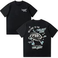 Ariana Grande Twilight Zone Think Again Marškinėliai Vyriški Moteriški Vintažiniai Aukštos Kokybės Medvilniniai Marškinėliai Madingi Laisvalaikio Švelnūs T-shirt Y2K Viršūnės S white