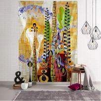 Senovinis Abstraktaus Gėlių Iliustracijos Gobelenas Sienos Kabinamas Bohemijos Meno Spaudinys Gobelenas Kambario Namų Dekoravimas 6 Dydžiai Tapiz Pared 150x100cm black