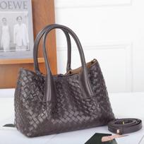 Premium portable tote bag large capacity vegetable basket bag leather woven single versatile shoulder messenger bag 25*14*17 juoda