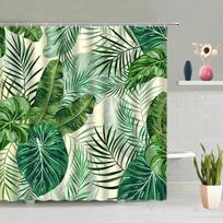 Tropical Green Plant Palm Lapas Vonios Dušo Užuolaidos Vasaros Džiunglių Audinys Neperšlampamas Kabliukai Kabantys Užuolaidos Vonios ekrano dekoras 90x180cm-35x70in