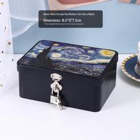 Užrakinama retro skardinė dėžutė papuošalams ir kosmetikai laikyti No specifications gray