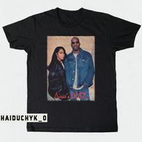 Aaliyah With Dmx Dogg Unisex Black T-shirt S-5XL Unisex T-Shirt Graphic Tee S