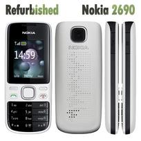 Atnaujintas originalus Nokia 2690 mobilusis telefonas su 1 SIM kortele No charger rožinė