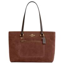 Coach Stoties 35 Logotipo Suede ir Lygios Odos Rankinė Moteriškos rankinės-tote Vintažinės-Rusvos CCC77-IME0S Basic Set (Bag+Dust Bag)