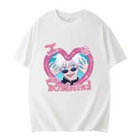 Summer Men's Cotton T-Shirt I Love My Boyfriend Satoru Gojo T-Shirt Cartoon Graphic T-Shirt Extra Large Street Top#Color S juoda