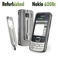 Atnaujintas atrakintas originalus Nokia 6208c mobilusis telefonas su 1 SIM kortele No charger pilka spalva