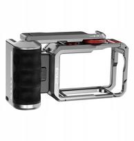 Titanium expansion cage with handle and additional Puluz connections for DJI Osmo Action 6 | PU1077TS | 5905156101821