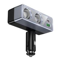 Hoco 1xUSB A + 1xUSB C + 2 cigarette lighter ports car charger, PD QC3.0, max 240W/24V, Z65B, black