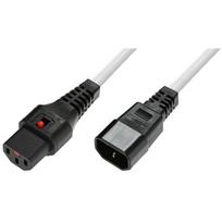 MicroConnect Powercord C13 IEC Lock - C14  White 1m, PC1121