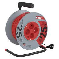 EMOS P194252 surge protector, grey, red, 4 AC outlets, 230 V, 25 m