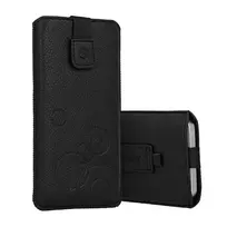 Wonder Deko Pouch Case (XL Size) for iPhone 15/15 Pro/iPhone 16/16 Pro/Samsung S24/S24 Plus/S25/S25 Plus/A53/A55 5G, black