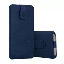 Wonder Deko Pouch Case (XL Size) for iPhone 15/15 Pro/iPhone 16/16 Pro/Samsung S24/S24 Plus/S25/S25 Plus/A53/A55 5G in navy