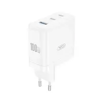 XO wall charger CE35 PD 100W, 2x USB-C, 1x USB, white