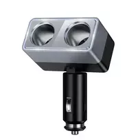 Hoco Smart dual cigarette lighter car charger, 2 lighter ports, max 240W/24V, Z65, black