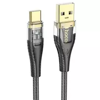 Hoco U121 data transfer and charging cable | USB-A to USB-C | 12W | 1.2m | black, transparent