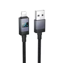 Hoco X118 data transfer and charging cable | USB-A to Lightning | 12W | with LED display | 1m | black