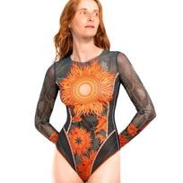 RODASOLEIL The Sun Orange išmanusis maudymosi kostiumėlis ilgomis rankovėmis
