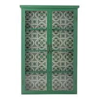 Žalios spalvos iš kėnio masyvo pakabinama vitrina 81x122x22 cm Hazem – Bloomingville