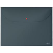 Aplankas vokelis Leitz Cosy Privacy su spaustuku ir 2 kišenėmis, A4, aksominės pilkos spalvos, 3 vnt.