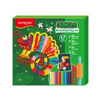 Plastilino rinkinys Keyroad Jungle, 180g + plastikinis peilis + volelis + spalvotas popierius