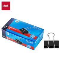Metaliniai spaustukai DELI 32mm, 12vnt./pak., juodos spalvos