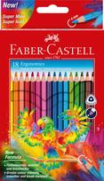 Ergonominiai spalvoti pieštukai Faber-Castell, 18 vnt.