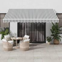 Automatinė ištraukiama markizė antracito ir balta 400x350cm