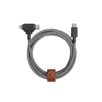 Native Union Belt universalus kabelis (USB-C – Lightning/USB-C) 1.5m, zebrinis