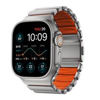 Apyrankė Nomad Stratos Band, natural titanium, ultra orange FKM - AW 45/46/49mm