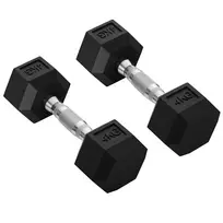 Rinkinys iš 2 hantelių Homcom 10,5x10,5x27,2cm., juodos/sidabrinės spalvos 
