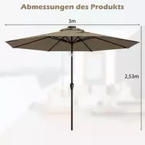 Lauko skėtis 300x253cm., rudos/juodos spalvos