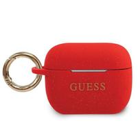 Guess silikoninis blizgučių dėklas AirPods Pro - Raudonas