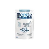 Monge Monoprotein begrūdžiai konservai kačiukams su upėtakiu 12x85g