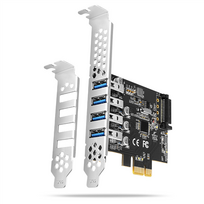 Vidinė PCI-Express plokštė AXAGON PCEU-43RS 4 USB 3.2 Gen1 išoriniai prievadai dvigubas maitinimas
