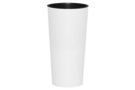 Plastikinis lauko vazonas 4Living Dluto, baltos sp., 30 x 30 x 57 cm.